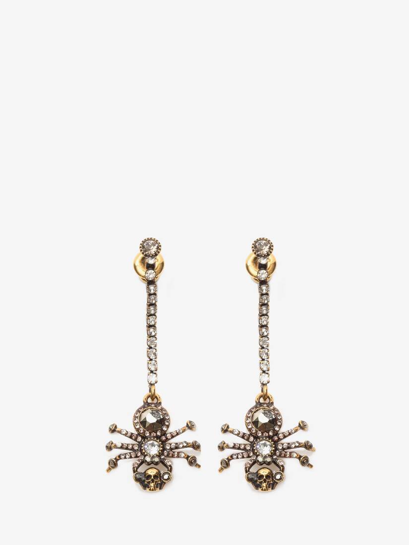 Pendientes Alexander McQueen Pavé Spider Chain Mujer - Dorados - Mexico 210-FGVPLM